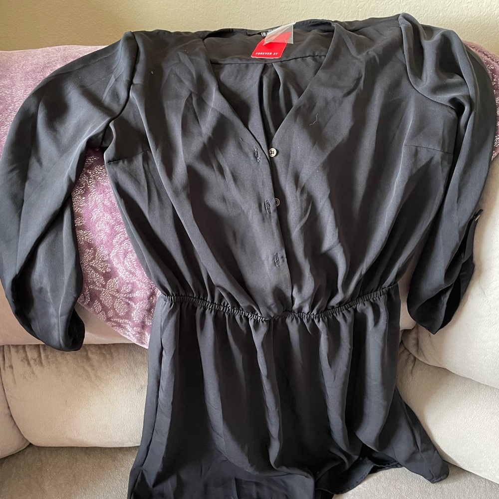 Forever 21 Black Chiffon Dress-Brand New